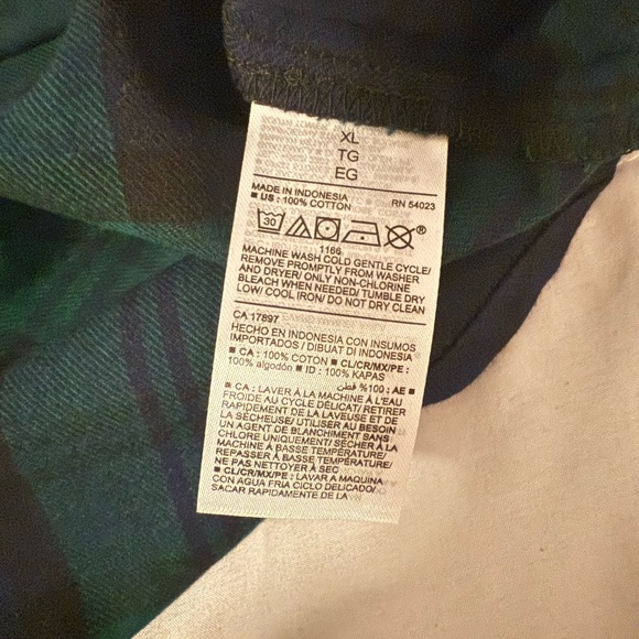 🍂✨NWT! Old Navy Green and Blue Plaid Button Down Shirt - Picture 9 of 10